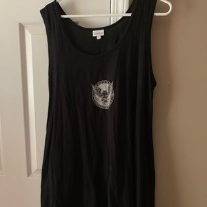 Large solid black LuLaRoe perfect tank w USA